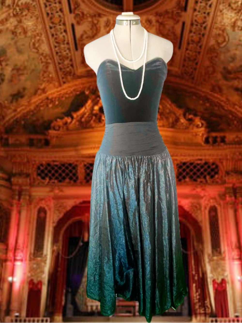 Laura Ashley Velvet Strapless Dress